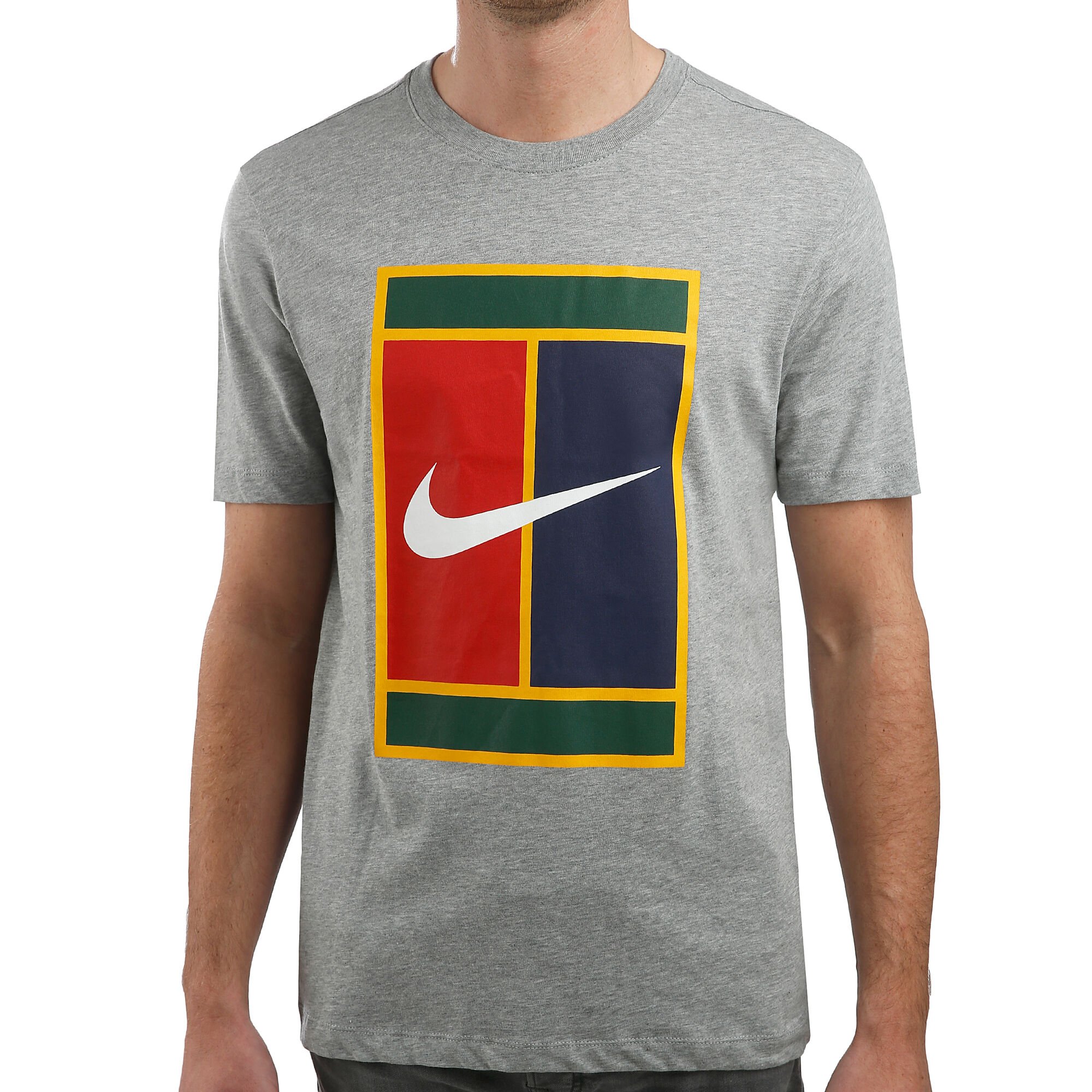 Nike Court Heritage Logo Camiseta De Manga Corta Hombres - Gris