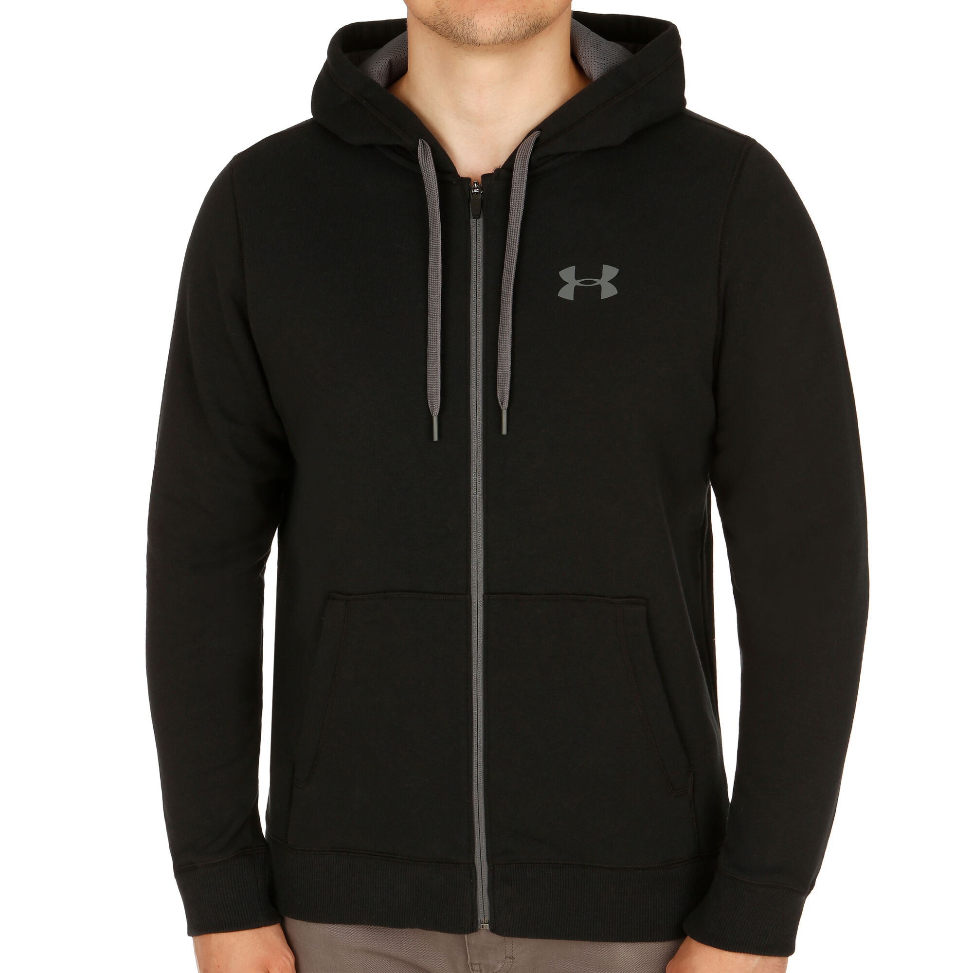 Under Armour Rival Fitted Full Zip Con Cremallera - Negro, Gris compra online | Tennis-Point
